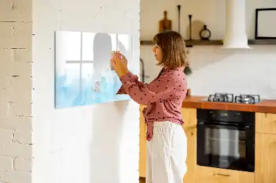 Pizarra magnética de pared con rotulador diseño de manchas pintadas