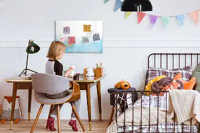 Pizarra magnética de pared con rotulador diseño de manchas pintadas