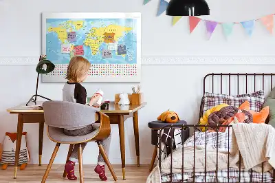 Mapa del mundo pizarra magnética de pared con rotulador