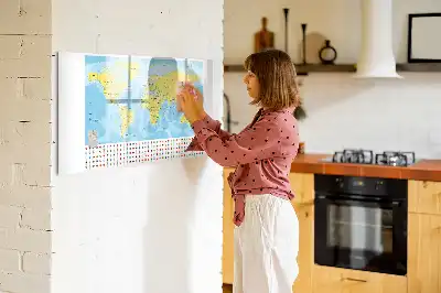 Mapa del mundo pizarra magnética de pared con rotulador