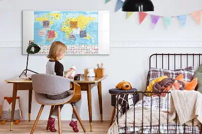 Mapa del mundo pizarra magnética de pared con rotulador