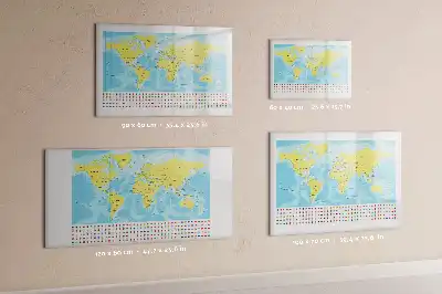 Mapa del mundo pizarra magnética de pared con rotulador