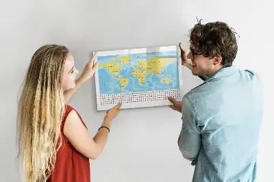Mapa del mundo pizarra magnética de pared con rotulador