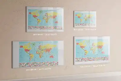 Mapa geográfico del mundo pizarra magnética de pared con rotulador