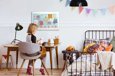 Mapa geográfico del mundo pizarra magnética de pared con rotulador