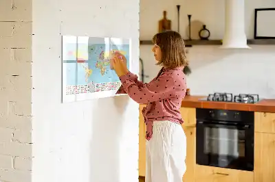 Mapa geográfico del mundo pizarra magnética de pared con rotulador