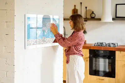 Pizarra magnética de pared con rotulador diseño de mapas de continentes