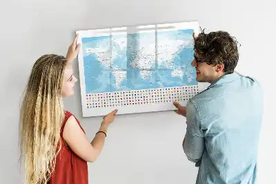Pizarra magnética de pared con rotulador diseño de mapas de continentes