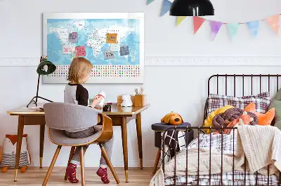 Pizarra magnética de pared con rotulador diseño de mapas de continentes