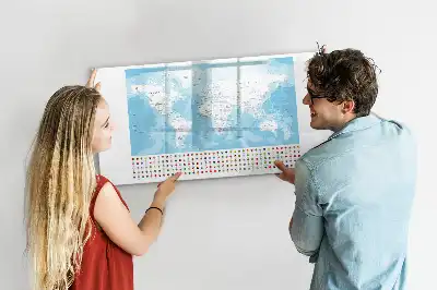 Pizarra magnética de pared con rotulador diseño de mapas de continentes