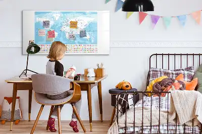 Pizarra magnética de pared con rotulador diseño de mapas de continentes