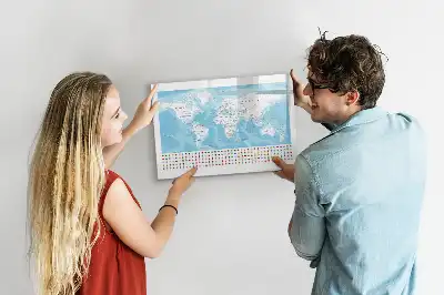 Pizarra magnética de pared con rotulador diseño de mapas de continentes