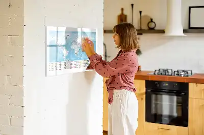 Pizarra magnética de pared con rotulador diseño de mapas de continentes