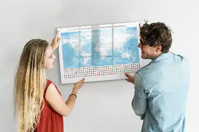 Pizarra magnética de pared con rotulador diseño de mapas de continentes