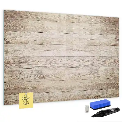 Pizarra de cristal magnética borrable de diseño con estructura de madera
