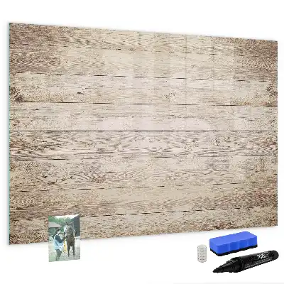 Pizarra de cristal magnética borrable de diseño con estructura de madera