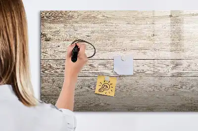 Pizarra de cristal magnética borrable de diseño con estructura de madera