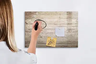 Pizarra de cristal magnética borrable de diseño con estructura de madera