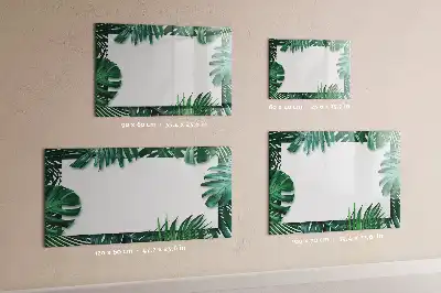 Pizarra magnética de pared diseño de hojas exóticas con rotulador