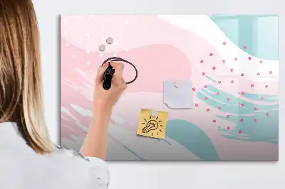 Pizarra borrable de cristal con imanes diseño de abstracción pastel
