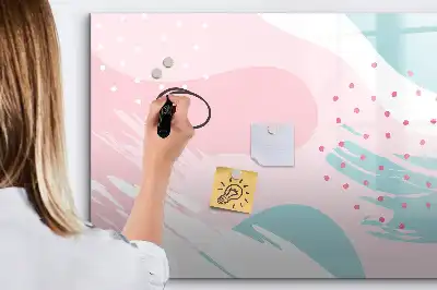 Pizarra borrable de cristal con imanes diseño de abstracción pastel