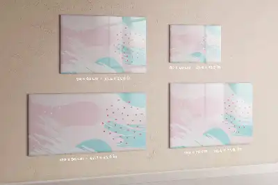 Pizarra borrable de cristal con imanes diseño de abstracción pastel