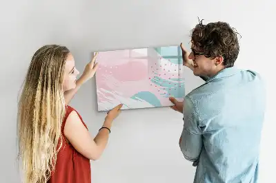 Pizarra borrable de cristal con imanes diseño de abstracción pastel