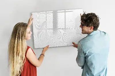 Pizarra de cristal magnética borrable diseño de líneas abstractas