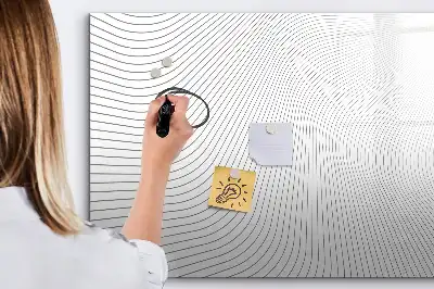 Pizarra de cristal magnética borrable diseño de líneas abstractas