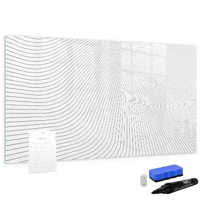 Pizarra de cristal magnética borrable diseño de líneas abstractas