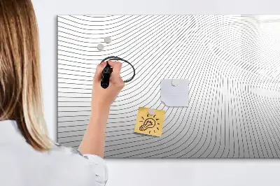 Pizarra de cristal magnética borrable diseño de líneas abstractas