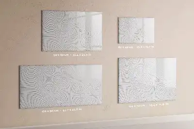 Pizarra de cristal magnética borrable diseño de líneas abstractas