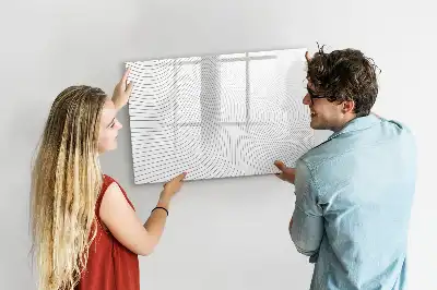 Pizarra de cristal magnética borrable diseño de líneas abstractas