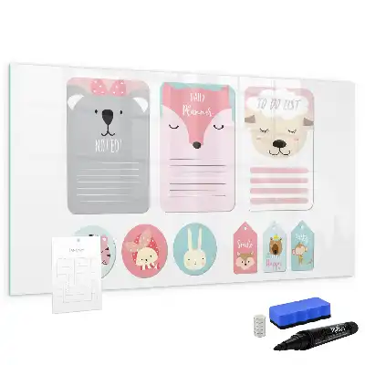 Pizarra magnética de pared diseño con marcapáginas alegres y rotulador