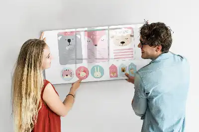 Pizarra magnética de pared diseño con marcapáginas alegres y rotulador