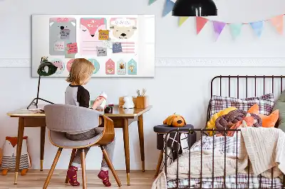Pizarra magnética de pared diseño con marcapáginas alegres y rotulador