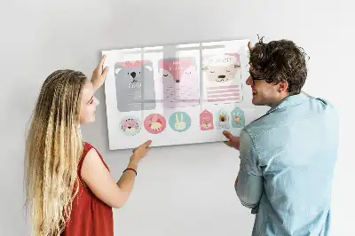 Pizarra magnética de pared diseño con marcapáginas alegres y rotulador
