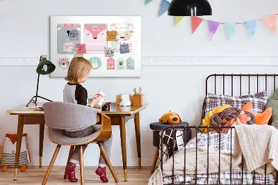 Pizarra magnética de pared diseño con marcapáginas alegres y rotulador