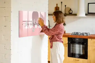 Pizarra magnética de pared con rotulador diseño con texto Ámate a ti mismo