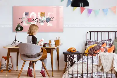 Pizarra magnética de pared con rotulador diseño con texto Ámate a ti mismo