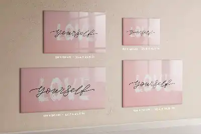 Pizarra magnética de pared con rotulador diseño con texto Ámate a ti mismo