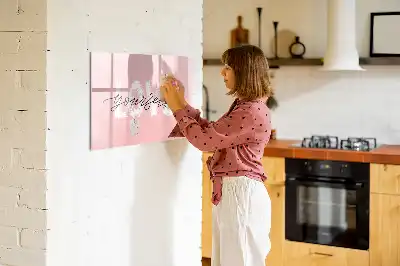 Pizarra magnética de pared con rotulador diseño con texto Ámate a ti mismo