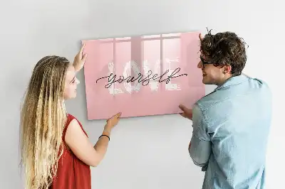 Pizarra magnética de pared con rotulador diseño con texto Ámate a ti mismo