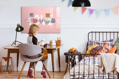 Pizarra magnética de pared con rotulador diseño con texto Ámate a ti mismo