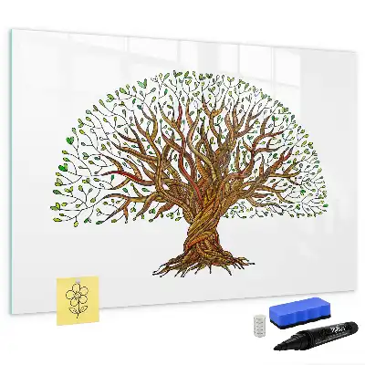 Pizarra magnética de pared con rotulador diseño raíz de árbol