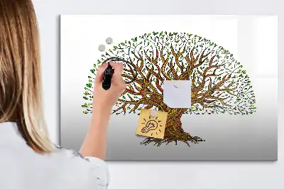 Pizarra magnética de pared con rotulador diseño raíz de árbol