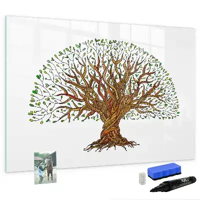 Pizarra magnética de pared con rotulador diseño raíz de árbol