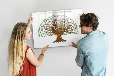 Pizarra magnética de pared con rotulador diseño raíz de árbol
