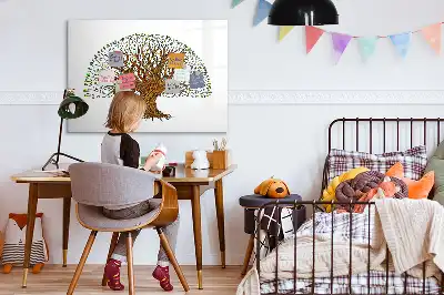 Pizarra magnética de pared con rotulador diseño raíz de árbol