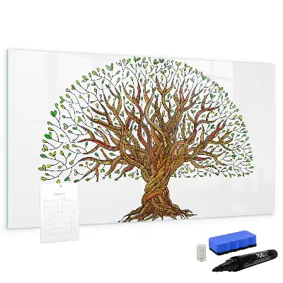 Pizarra magnética de pared con rotulador diseño raíz de árbol